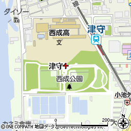 西成公園トイレ周辺の地図