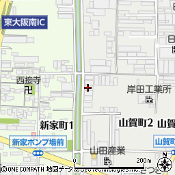 大阪府八尾市山賀町3丁目周辺の地図