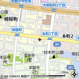 兵庫県明石市樽屋町4-19周辺の地図