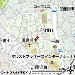 兵庫県神戸市須磨区千守町周辺の地図