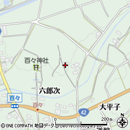 愛知県田原市六連町大平子77-1周辺の地図