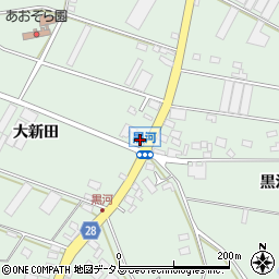 愛知県田原市大久保町黒河33周辺の地図