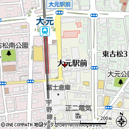 岡山県岡山市北区大元駅前周辺の地図