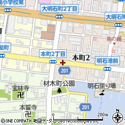 明石本町周辺の地図