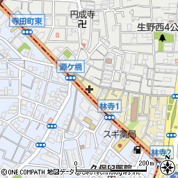 大阪府大阪市生野区林寺1丁目1周辺の地図