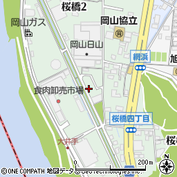 岡山県岡山市中区桜橋周辺の地図