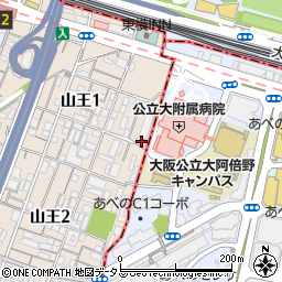 ネオシティ阿倍野周辺の地図