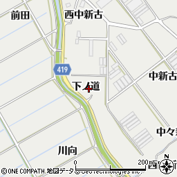 愛知県田原市江比間町（下ノ道）周辺の地図
