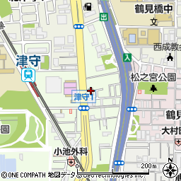 西成津守郵便局周辺の地図