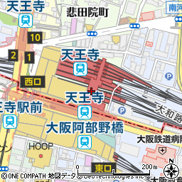 セブンイレブンハートインＪＲ天王寺駅東改札内店周辺の地図