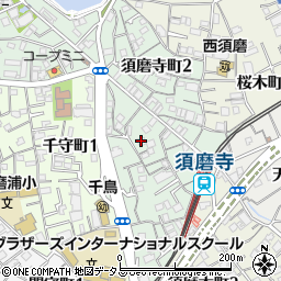須磨寺ハイツ西棟周辺の地図