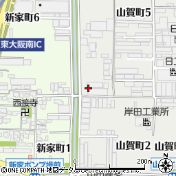 大阪府八尾市山賀町6丁目周辺の地図