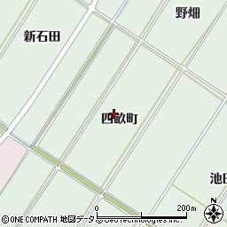 愛知県田原市大久保町四畝町周辺の地図