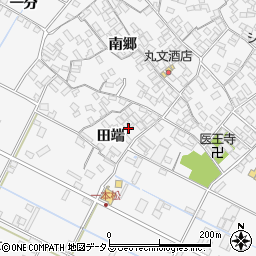 愛知県田原市小中山町田端周辺の地図
