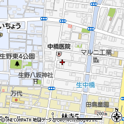 大阪府大阪市生野区舎利寺3丁目周辺の地図