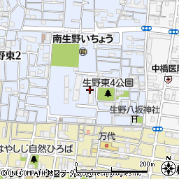 大阪市営生野東住宅周辺の地図