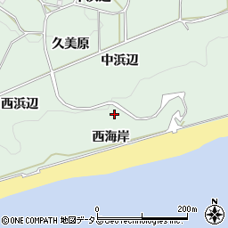 愛知県田原市六連町西海岸周辺の地図