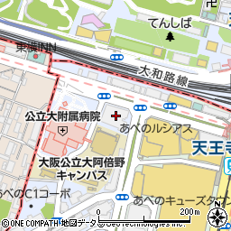 大阪市財政局　あべの市税事務所管理担当周辺の地図