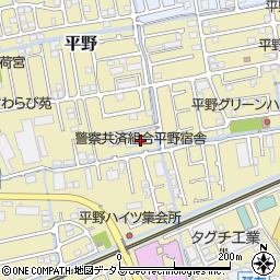 岡山県警察本部平野宿舎周辺の地図