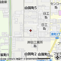 大阪府八尾市山賀町周辺の地図