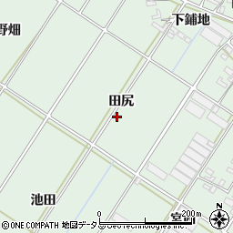 愛知県田原市大久保町（田尻）周辺の地図