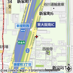 大阪府八尾市新家町周辺の地図