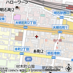 ＤＨＰ明石本町パーキング周辺の地図