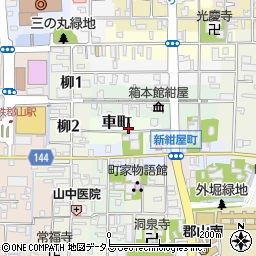 奈良県大和郡山市車町27周辺の地図