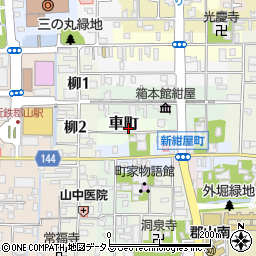 奈良県大和郡山市車町周辺の地図