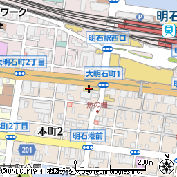 ローソンストア１００明石本町店周辺の地図