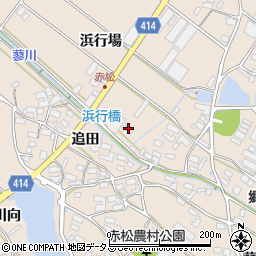 愛知県田原市西神戸町（浜行場）周辺の地図