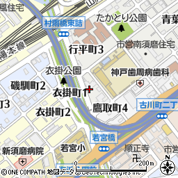 兵庫県神戸市須磨区青葉町4丁目周辺の地図