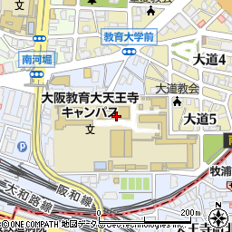 大阪教育大学天王寺キャンパス周辺の地図