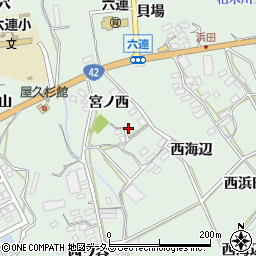 愛知県田原市六連町宮ノ西周辺の地図