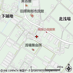 愛知県田原市大久保町（南浅場）周辺の地図