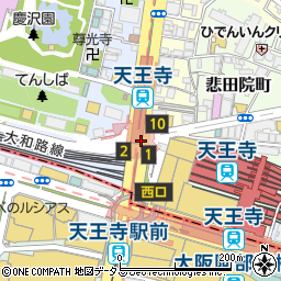 天王寺駅前周辺の地図