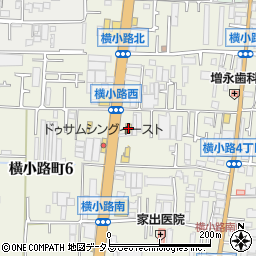 ファミリーマート東大阪横小路店周辺の地図