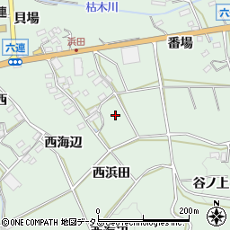 愛知県田原市六連町西浜田周辺の地図