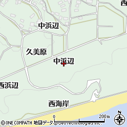 愛知県田原市六連町中浜辺周辺の地図