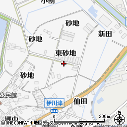 愛知県田原市伊川津町東砂地周辺の地図
