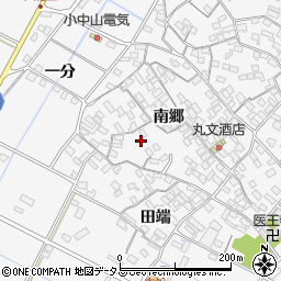 愛知県田原市小中山町南郷118周辺の地図