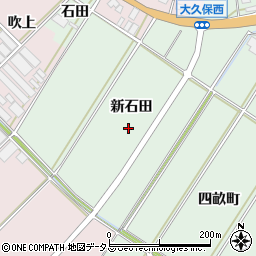 愛知県田原市大久保町新石田周辺の地図