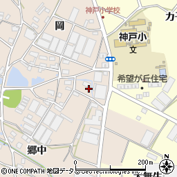 愛知県田原市西神戸町岡212周辺の地図