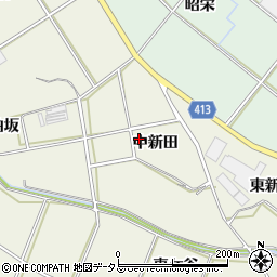 愛知県田原市東神戸町中新田周辺の地図