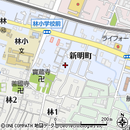 兵庫県明石市新明町周辺の地図