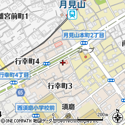 タイムズ須磨行幸町駐車場周辺の地図