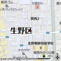 大阪府大阪市生野区巽西周辺の地図