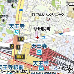 大阪府大阪市天王寺区悲田院町周辺の地図