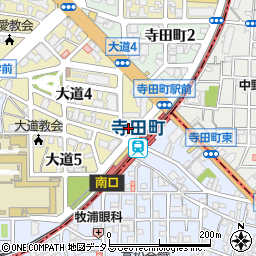 ダイコクドラッグ寺田町駅前薬店周辺の地図