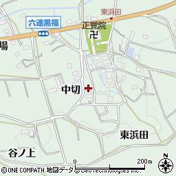 愛知県田原市六連町中切周辺の地図